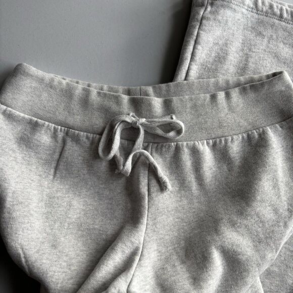 Brandy Melville Pants Gray Wide Leg Lounge Drawstring 100% Cotton Sweats - Picture 3 of 5